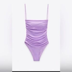 Zara Women's Lavender One Piece Swimsuit
